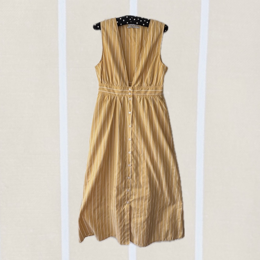 Urban Outfitters Butter Yellow Sundress Plunge Midi
